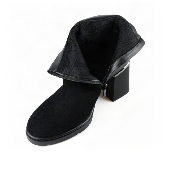 botine damă piele ecologică/textil negru 0162488