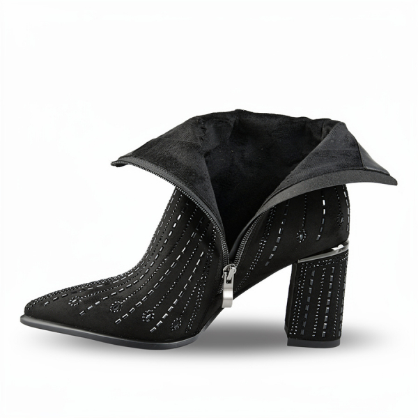 botine damă textil negru 0162058