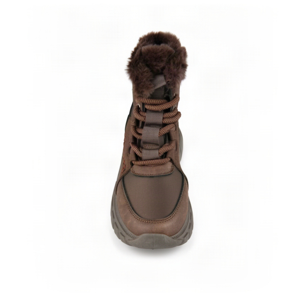 lady's boots synthetic leather/textile brown 0163381