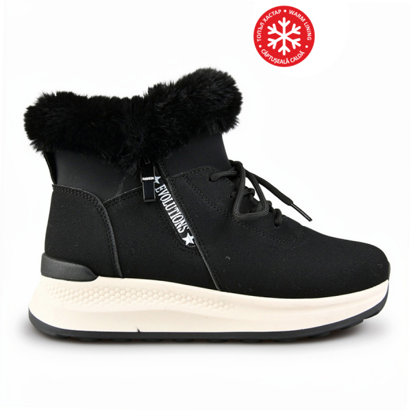 lady's boots eco leather/textile black