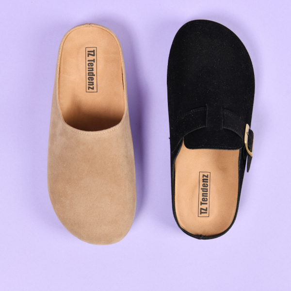 lady's slippers eko leather black 0159282