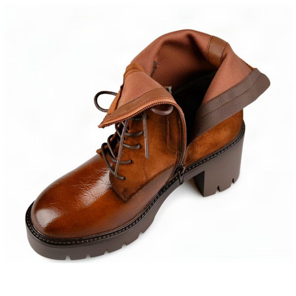 botine damă textil/piele ecologică maro 0162914