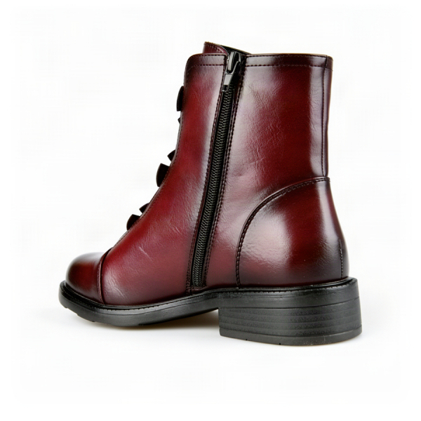 botine damă piele ecologică bordo 0162911