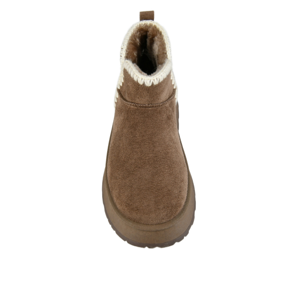 botine damă textil maro deschis 0163236