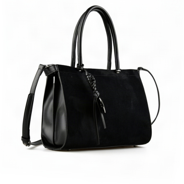 lady's bag synthetic leather/textile black