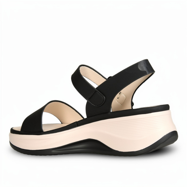 lady's sandals synthetic leather black 0161146