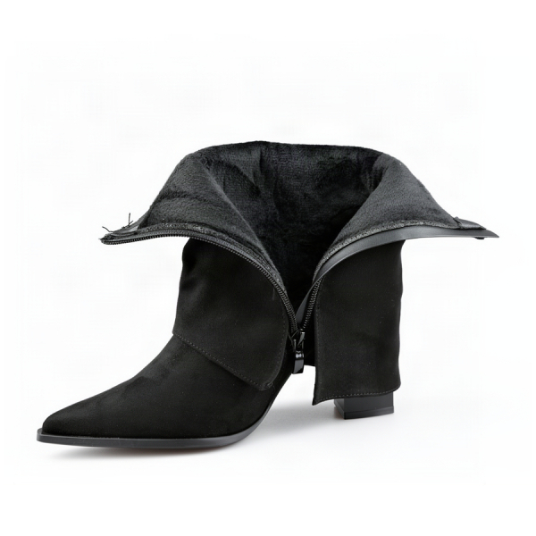 botine damă textil negru 0163208