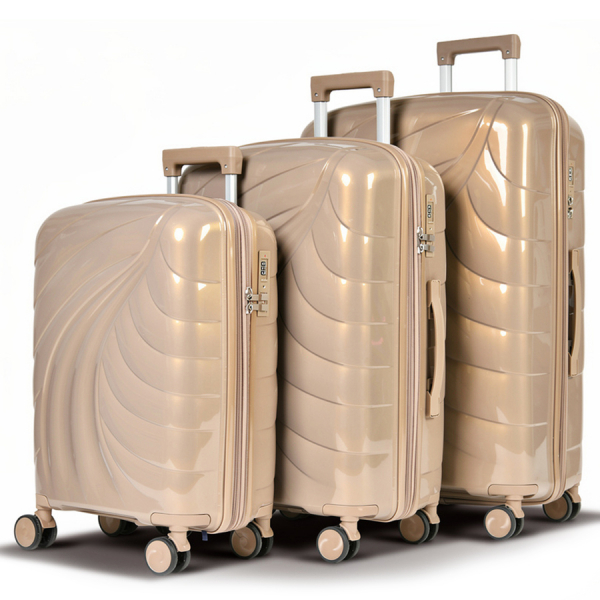 medium suitcase polypropylene light brown 0161596