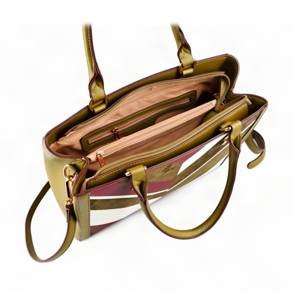 lady's bag synthetic leather/textile green 0163266