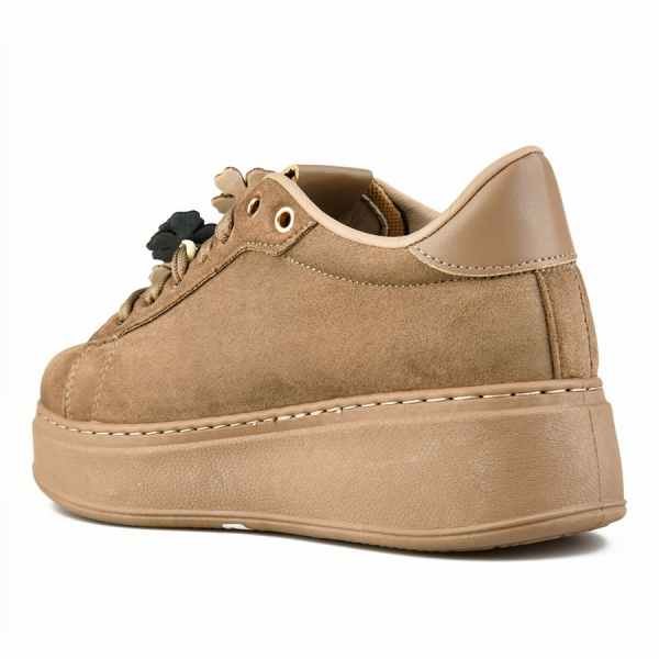 adidași damă textil/piele ecologică maro deschis 0162697