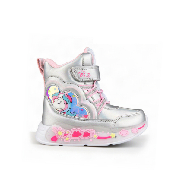 kids boots synthetic leather silver 0162290