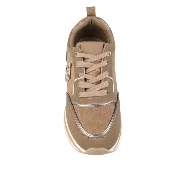 adidași damă textil/piele ecologică maro deschis 0162695