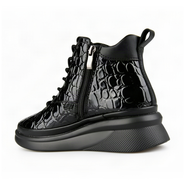 lady's boots genuin leather black 0163088