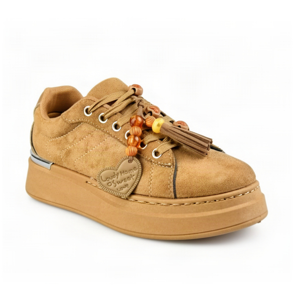 lady's shoes eco leather/textile light brown 0162578