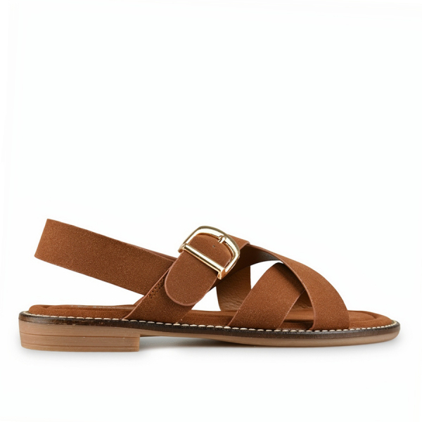 lady's sandals textiles brown