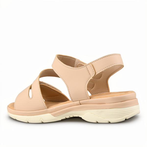 lady's sandals synthetic leather beige 0160696