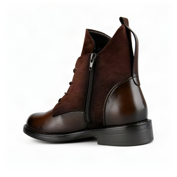 botine damă textil/piele ecologică maro 0162907