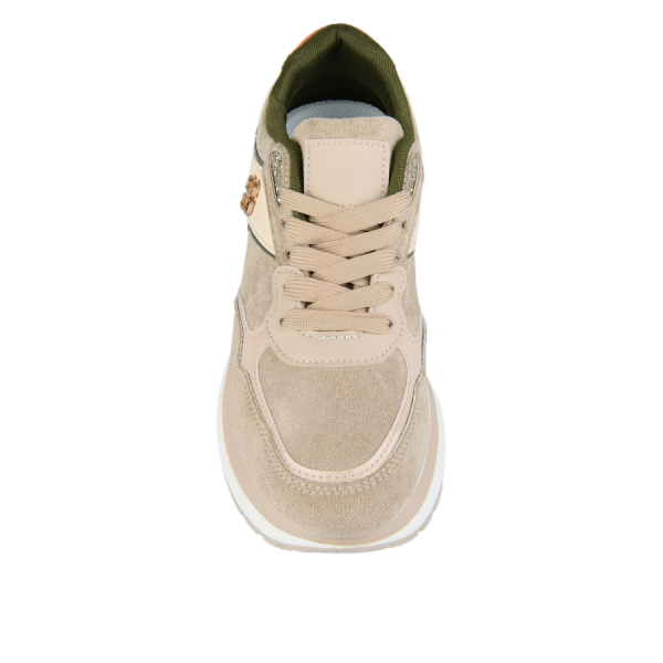 adidași damă piele ecologică/textil bej/verde 0162583