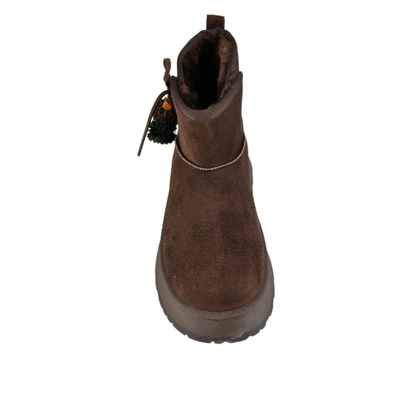 botine damă textil maro 0163237