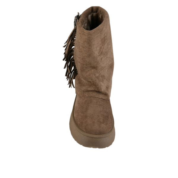 botine damă textil maro deschis 0163235
