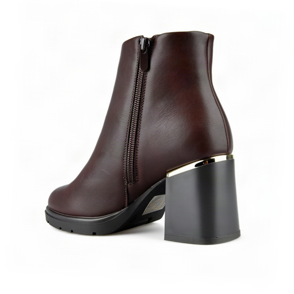 botine damă piele ecologică maro 0162526