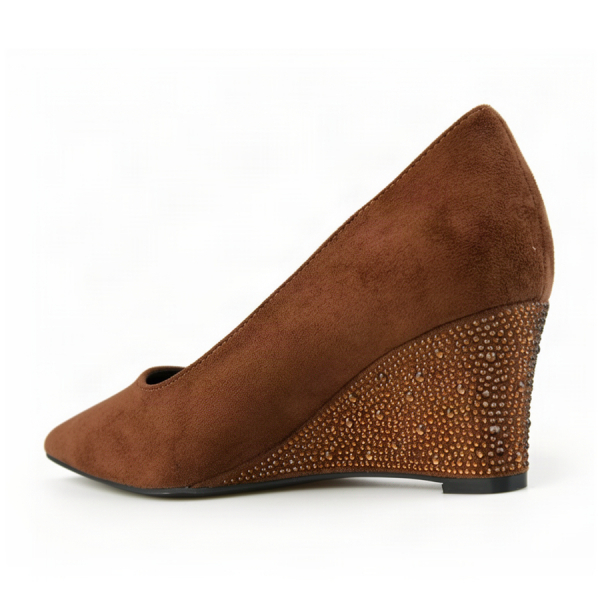 lady's shoes textile brown 0162988