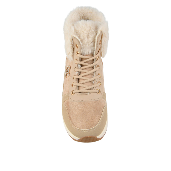 lady's boots eco leather/textile light brown 0162315