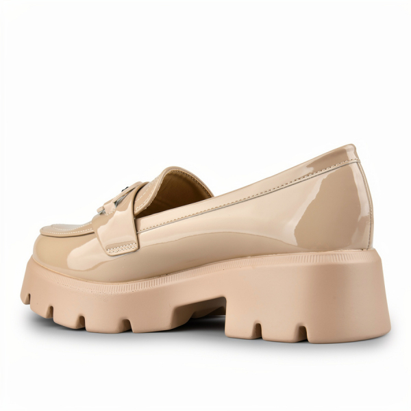 lady's shoes synthetic leather beige 0160498