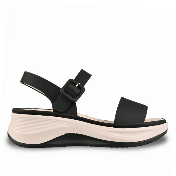 lady's sandals synthetic leather black