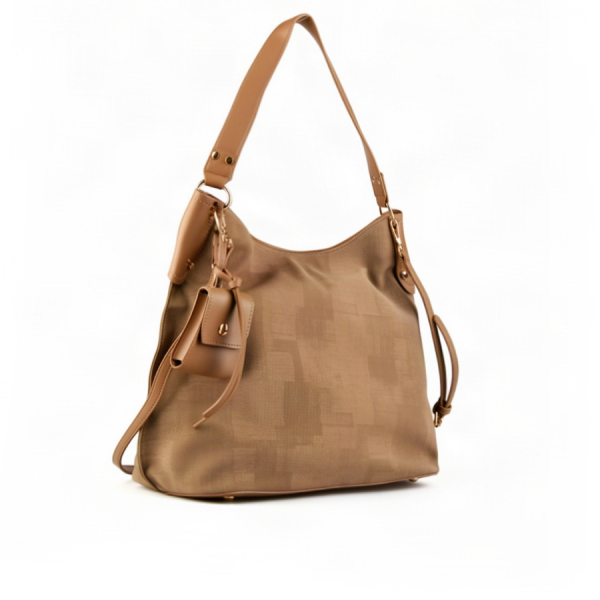 lady's bag synthetic leather/textile light brown