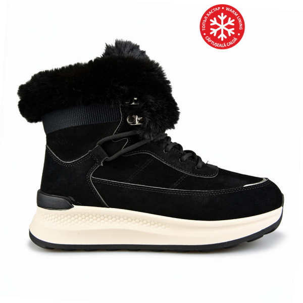lady's boots eco leather/textile black