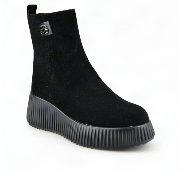 botine damă piele naturală negru 0163064