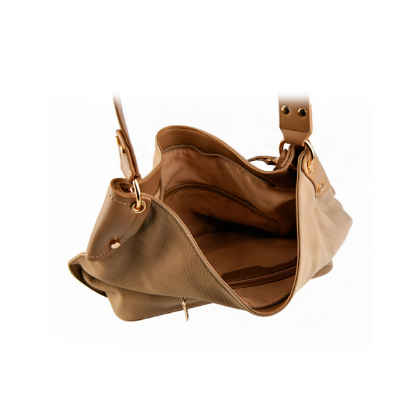 lady's bag synthetic leather/textile light brown 0163287