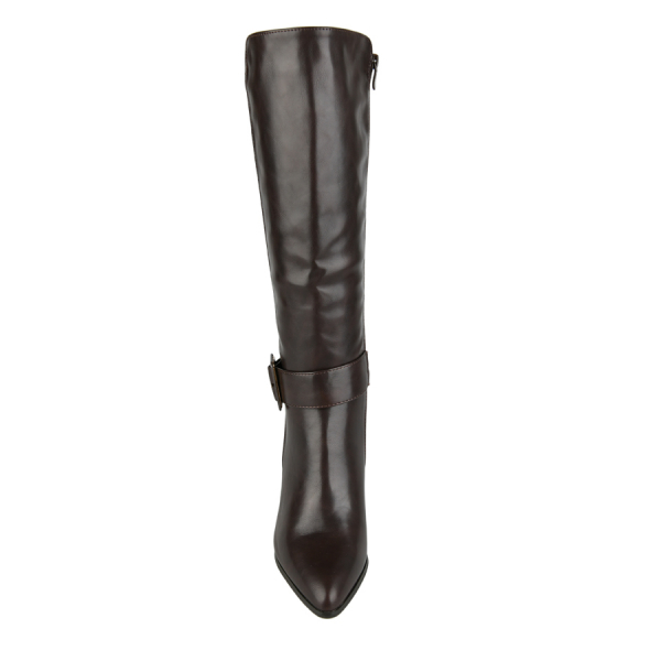 cizme damă piele ecologică/textil maro 0162506