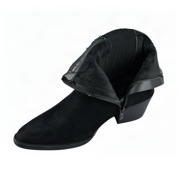 botine damă textil negru 0163224