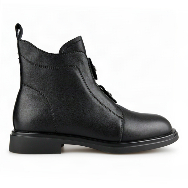 lady's boots genuin leather black 0163379
