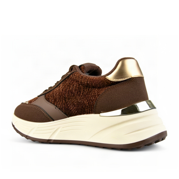 adidași damă piele ecologică/textil maro 0163582