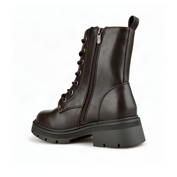 lady's boots synthetic leather dark brown 0162421