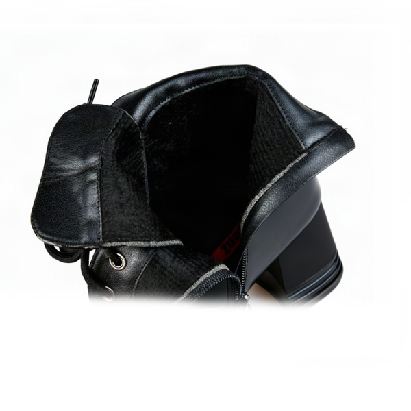 botine damă piele ecologică/textil negru 0162449