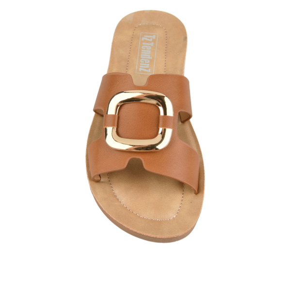 lady's slippers synthetic leather brown 0161340