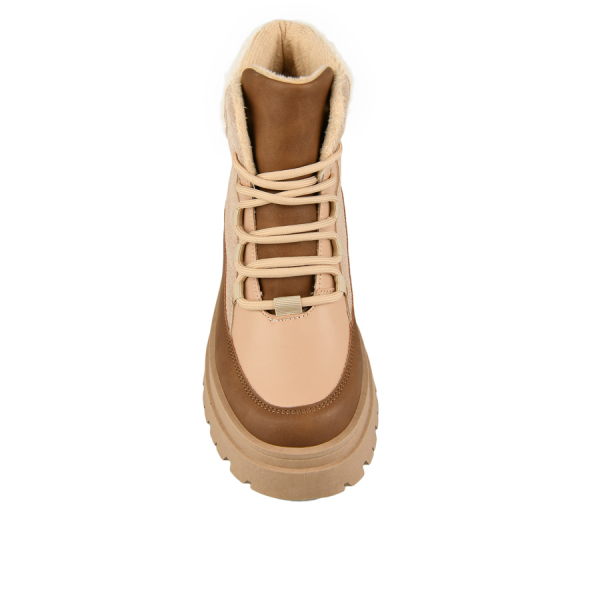 botine damă piele ecologică maro deschis 0163251