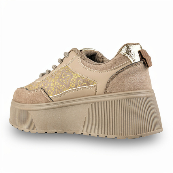 adidași damă textil/piele ecologică maro deschis 0162712