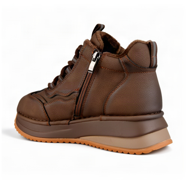 botine damă piele naturală maro închis 0162873