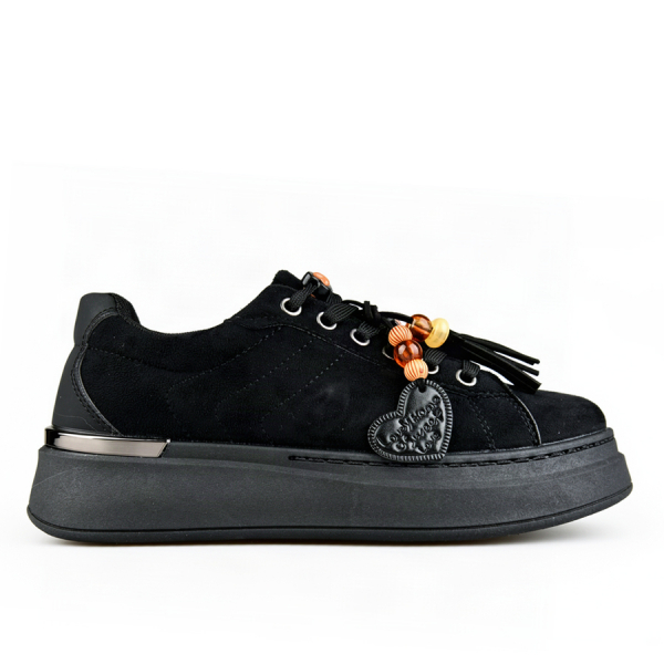 lady's shoes eco leather/textile black