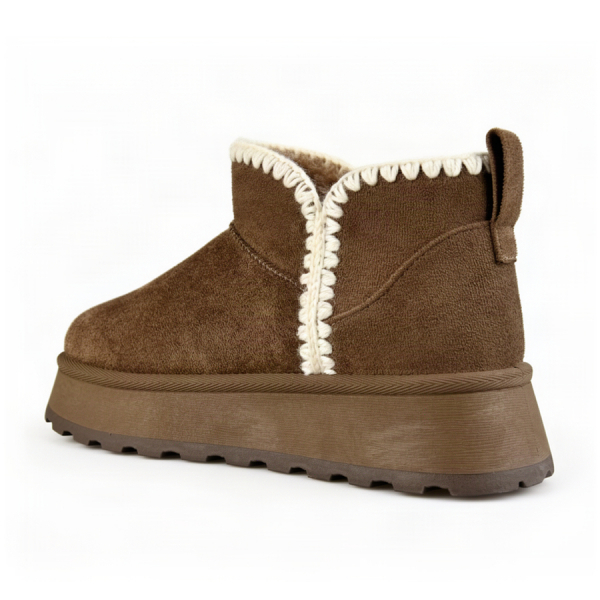 botine damă textil maro deschis 0163236