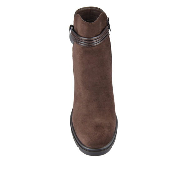 botine damă piele ecologică/textil maro 0162489