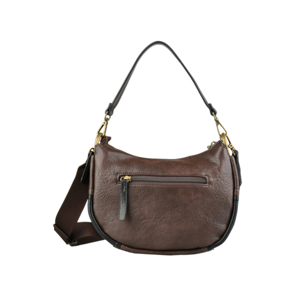 geantă damă  piele naturală/piele ecologică maro  0163158