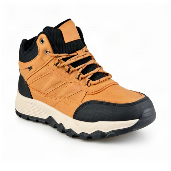 men's boots eco leather/textile light brown 0162598