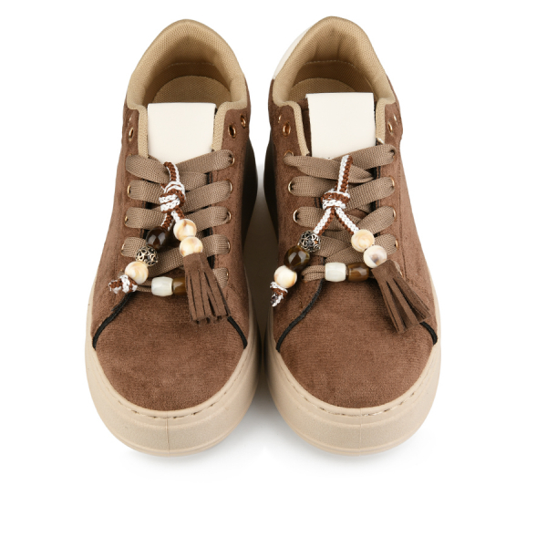 adidași damă textil/piele ecologică maro 0163361