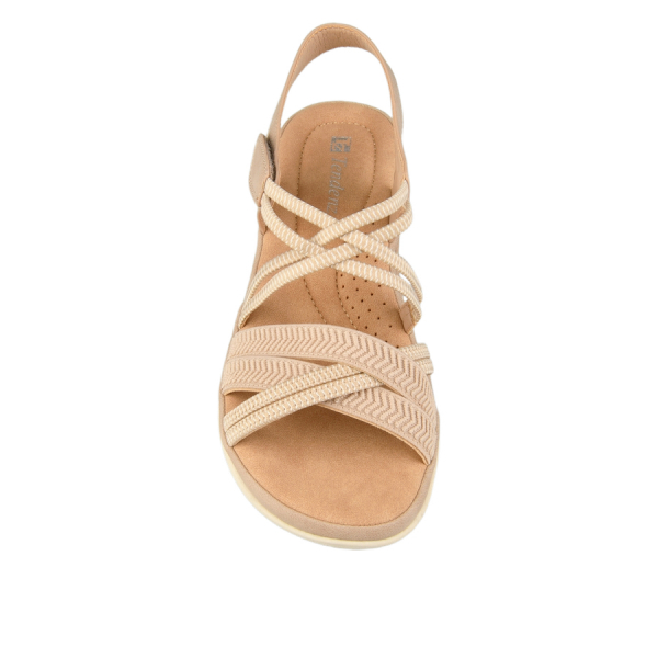 lady's sandals synthetic leather light brown 0160698